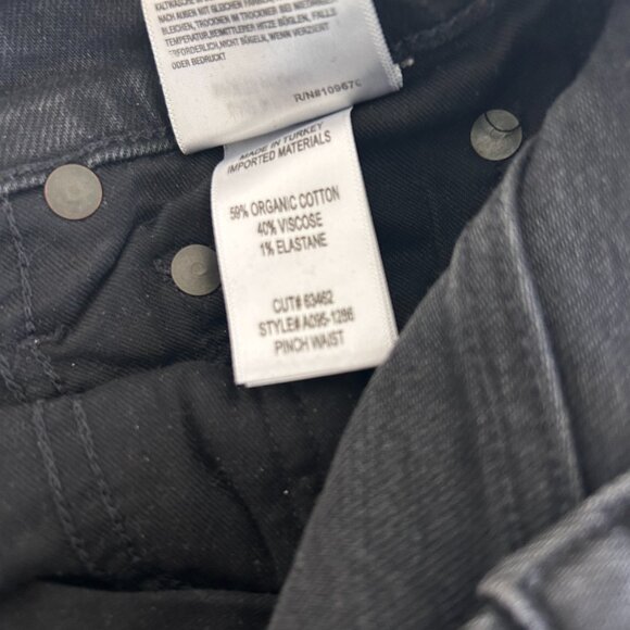 Agolde Pinch Waist Straight Leg Black Denim, Size: 25 - Picture 6 of 6